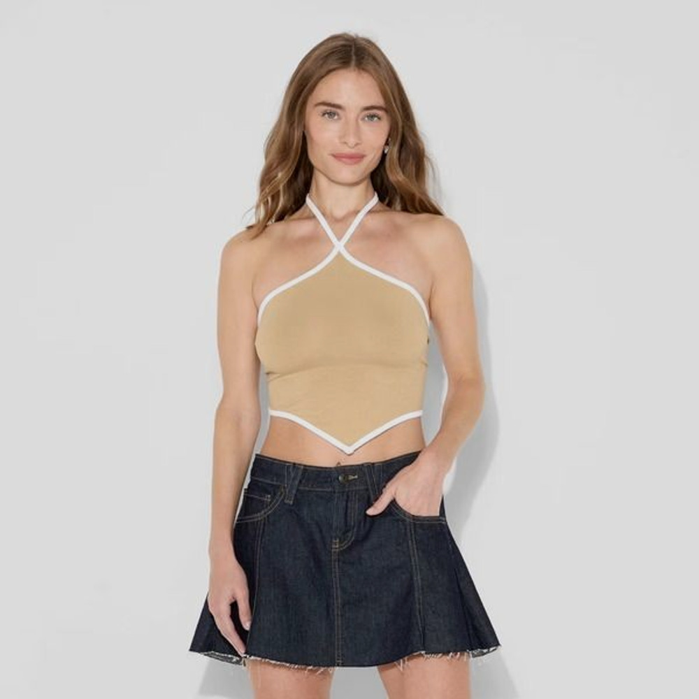Wild Fable Women's Game Day Football Charm Halter Top Gold Size XS